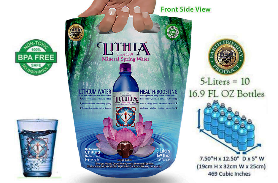 All-Natural Health Boosting Lithia Mineral Spring Water Shipped Fresh From Sacred Healing Spring Source to Your Home 5-LITERS 169 FL Oz.